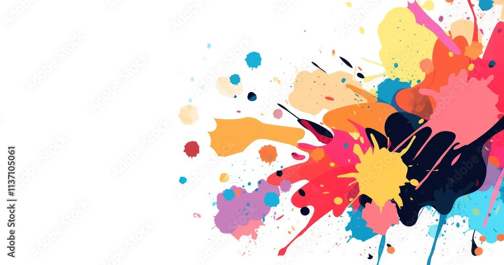 Poster a vibrant splash of colors creating an artistic and dynamic visual effect.