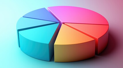 Fototapeta premium Colorful 3D Pie Chart for Data Presentation
