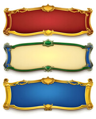 Ornate Vintage Decorative Frames with Gold Detailing and Elegant Scrollwork