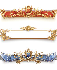 Ornate Vintage Decorative Frames with Gold Detailing and Elegant Scrollwork