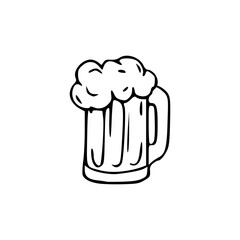 a line art drawing of a glass of beer icon