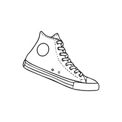 a line art drawing of a trendy footwear illustration