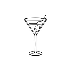 a line art drawing of a drinks illustration