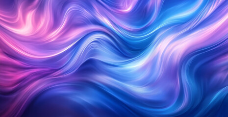 Obraz premium Abstract background with blurred blue and purple waves, dark blue gradient background with light soft lines