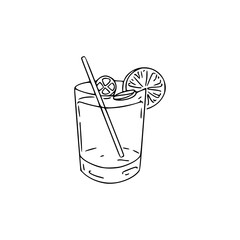 a line art drawing of a drinks illustration
