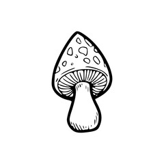 a black and white drawing of mushroom coloring page