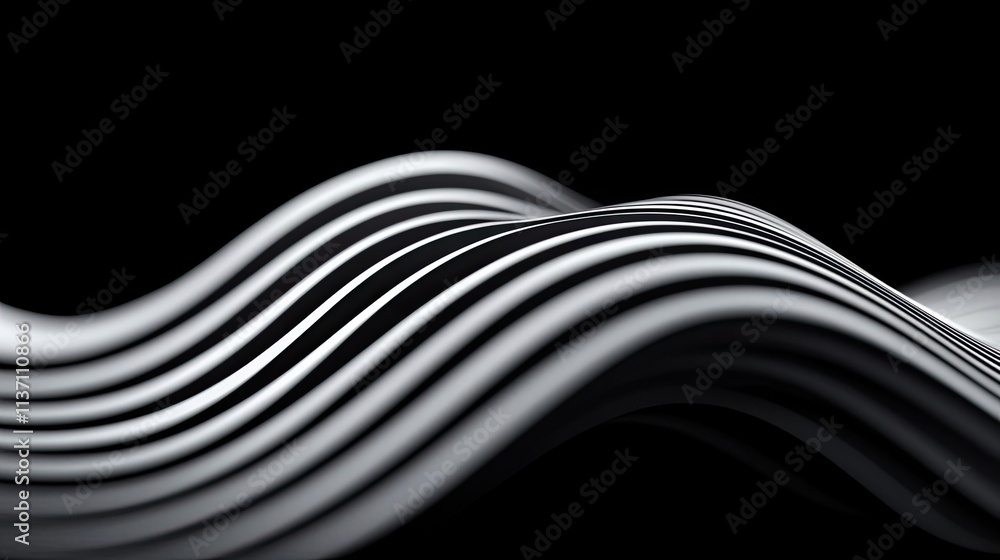 Poster wave abstract background idea. abstract wave patterns in black and white create a modern and sleek v