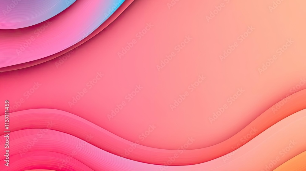 Poster wave abstract background idea. a vibrant abstract background with flowing curves in pink and blue hu