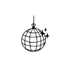 a line art drawing of a disco ball icon