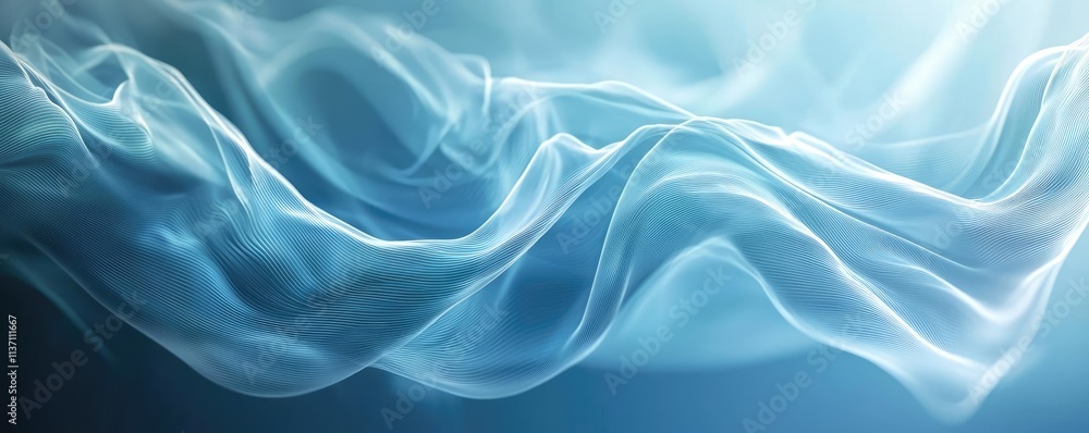 Poster weather forecast concept. elegant blue smoke waves creating a serene and tranquil atmosphere with so