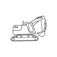 cartoon of a excavator coloring page