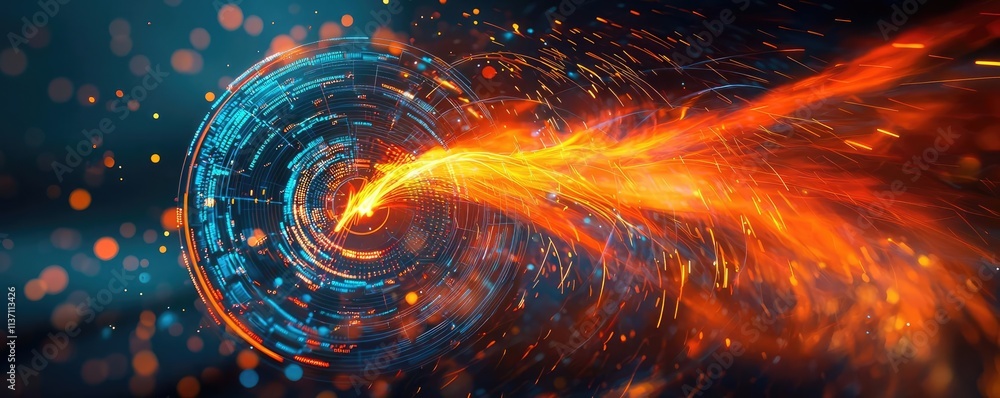Poster weather forecast concept. abstract representation of energy flow with vibrant colors and dynamic mot