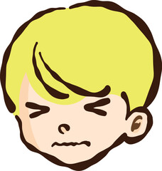 illustration of crying blonde boy
