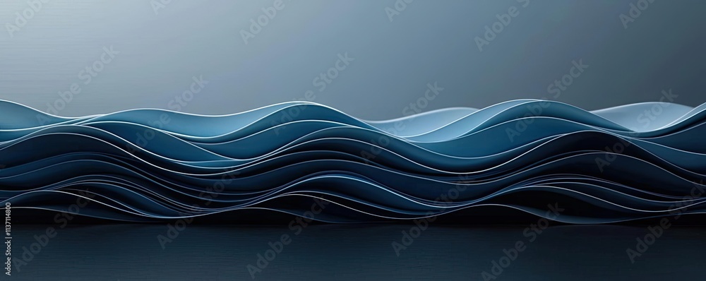 Poster wave abstract background idea. abstract waves in shades of blue create a calming, modern background 