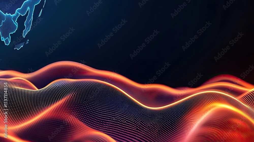 Poster weather forecast concept. dynamic abstract waves of light creating an energetic visual backdrop for 