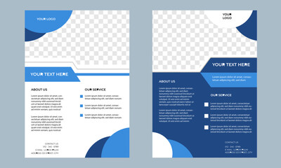Business flyer template in blue color. modern flyer design A4 size. simple design