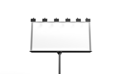 billboard signboard white isolated mackup empty blank square object media advertisement banner poster sale marketing template business city street dicut street product information road model public 