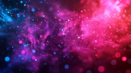 A stunning abstract image of a colorful nebula filled with pink and blue particles. The vibrant, dreamy effect brings a sense of wonder and is perfect for cosmic, fantasy, or space-themed designs.. AI