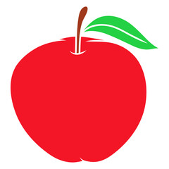 red apple with leaf