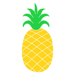 pineapple tropical fruit flat illustration