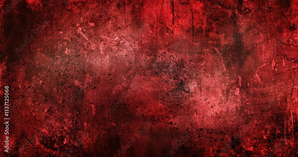 Poster abstract red texture with dark splashes, creating a dramatic and intense visual effect.