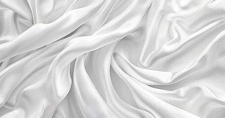 Obraz premium A flowing, textured white fabric creating an elegant and soft visual aesthetic.