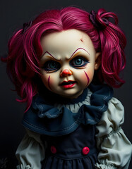 Obraz premium Creepy Doll Portrait, with white tones