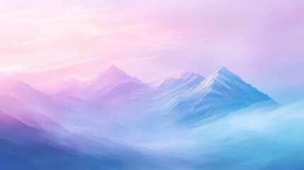 Fototapeta premium Pastel Mountainscape Soft Hues Dreamlike Landscape