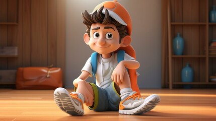 Stylish animated character in a red hoodie and beanie posing with a confident attitude