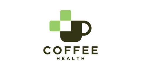 logo design health coffee,medical,symbol,icon,idea,creative.