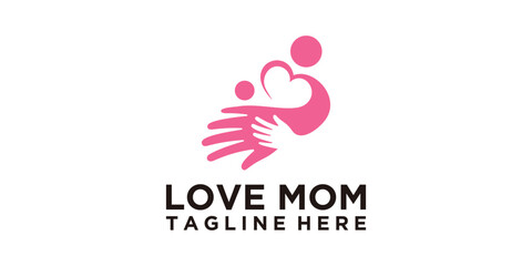 logo design mother and child symbol,icon,idea,creative.