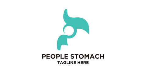 Obraz premium logo design stomach and people,care,health,organ,human,symbol,idea,creative.