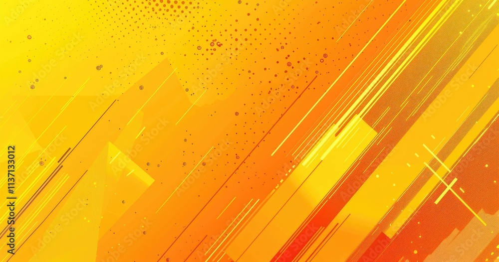 Poster vibrant abstract design featuring dynamic lines and a warm color palette.