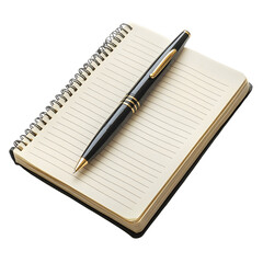 Elegant Pen and Blank Notebook on White Background