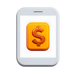 Obraz premium Mobile Payment Icon with Dollar Symbol for Finance Use