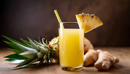 Refreshing pineapple and ginger juice.