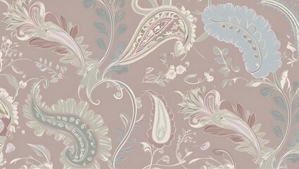 Elegant Pastel Paisley Floral Pattern Design