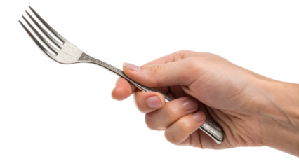 hand holding fork