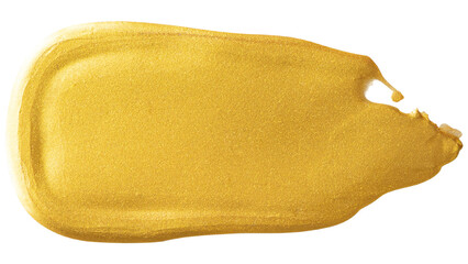Metallic yellow paint stroke transparent png