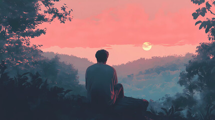Fototapeta premium Lo-Fi music picture The background that goes well with the lo-fi music genre Generative AI 
