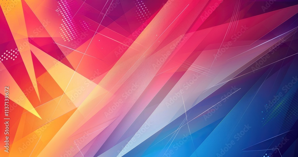 Poster abstract vibrant background with dynamic shapes and colors for design purposes.