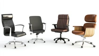 Obraz premium Explore Four Stylish Office Chairs: Designs, Materials, and Ergonomic Features for Enhanced Productivity