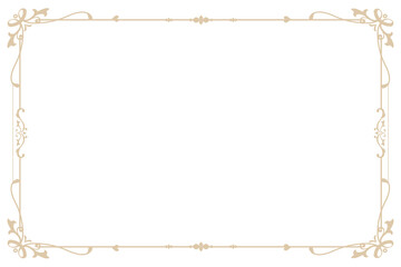 Gold vintage png frame, ornaments transparent background