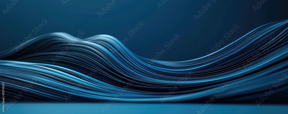 Poster wave abstract background idea. abstract blue waves create a fluid and calming atmosphere in a modern