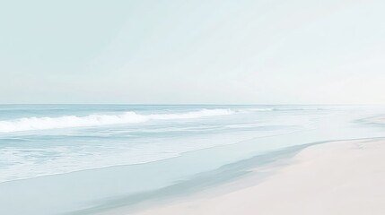 Obraz premium Serene Beachscape Gentle Waves Rolling Ashore
