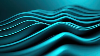 Obraz premium Wave abstract background idea. Abstract wavy shapes in turquoise, creating a smooth, modern design aesthetic.