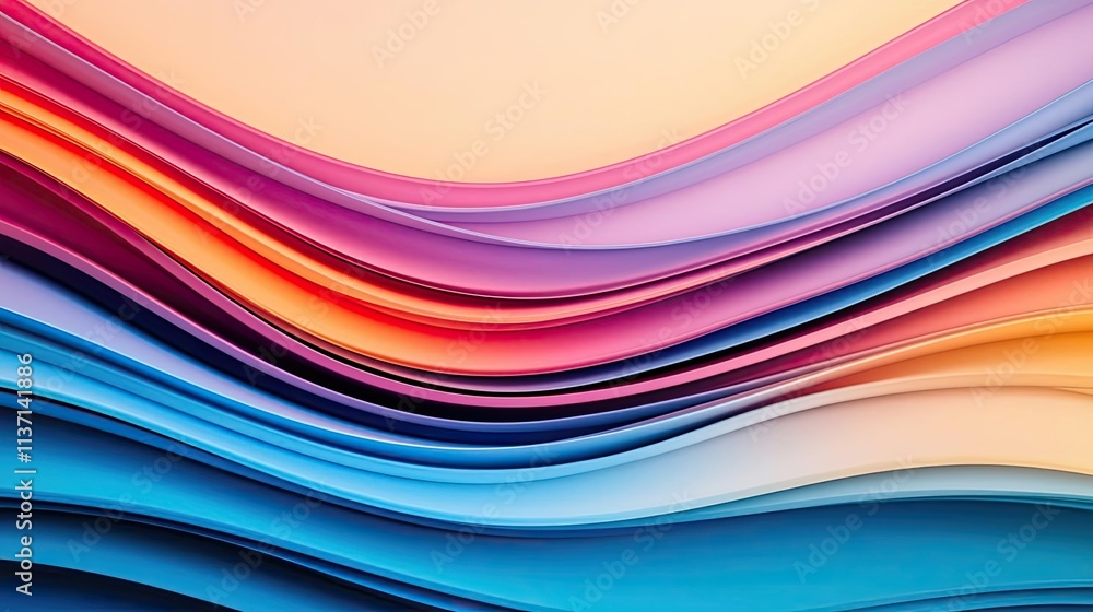 Poster wave abstract background idea. vibrant abstract waves showcasing a blend of colors for creative proj