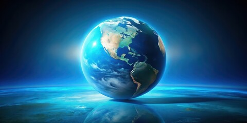 Fototapeta premium Earth Blue Landscape with Shadow, blue earth, landscape, shadow, nature, earthy tones, serene, calm