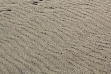 The shape of sand on Dadaepo Beach in Busan created by the wind
