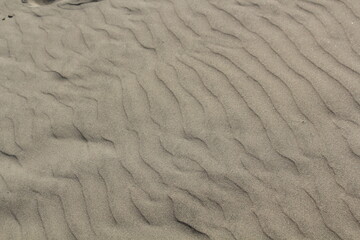 The shape of sand on Dadaepo Beach in Busan created by the wind
